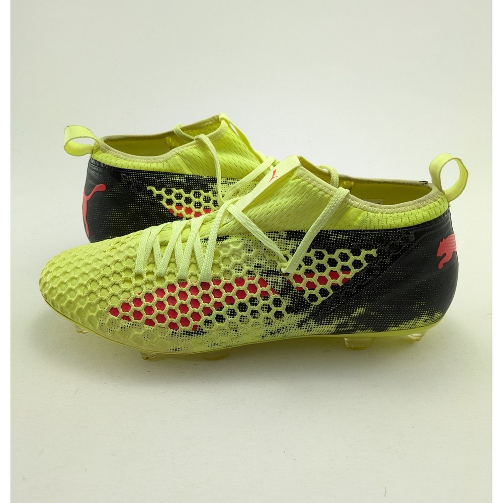 Mens Puma Future 18.2 Netfit Fg/Ag Yellow Black Soccer Cleats 104321 01 Size 13